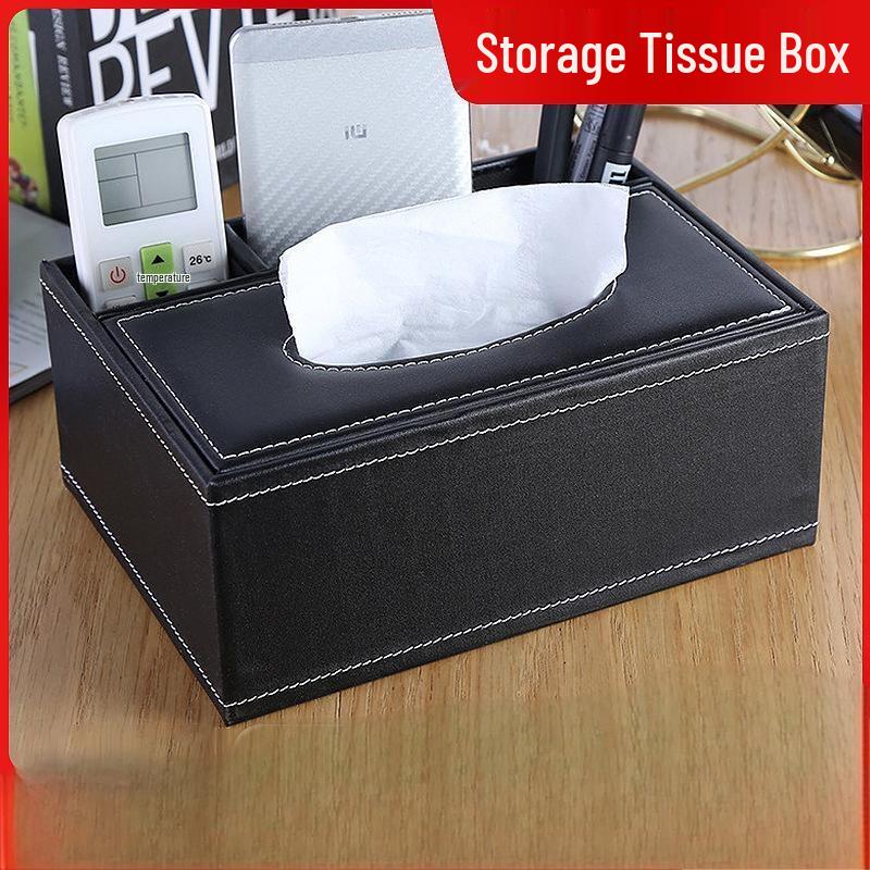 SEE KEAN Multifunktionale Kunstleder-Taschentuchbox & Fernbedienungs-Organizer