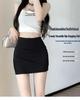 Women's Summer Petite A-Line Bodycon Skirt with Side Slit – Elastic and Slimming