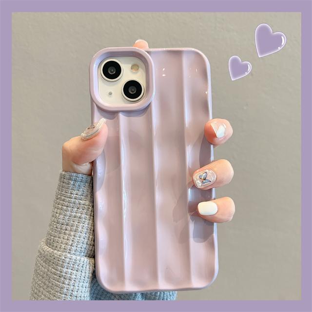 

Роскошный однотонный плиссированный чехол в 3d полоску для Iphone 13 12 11 14 Pro Max Xs Xr X Plus противоударный бампер с волнистой рамкой, чехол для телефона For iPhone 14Pro Max