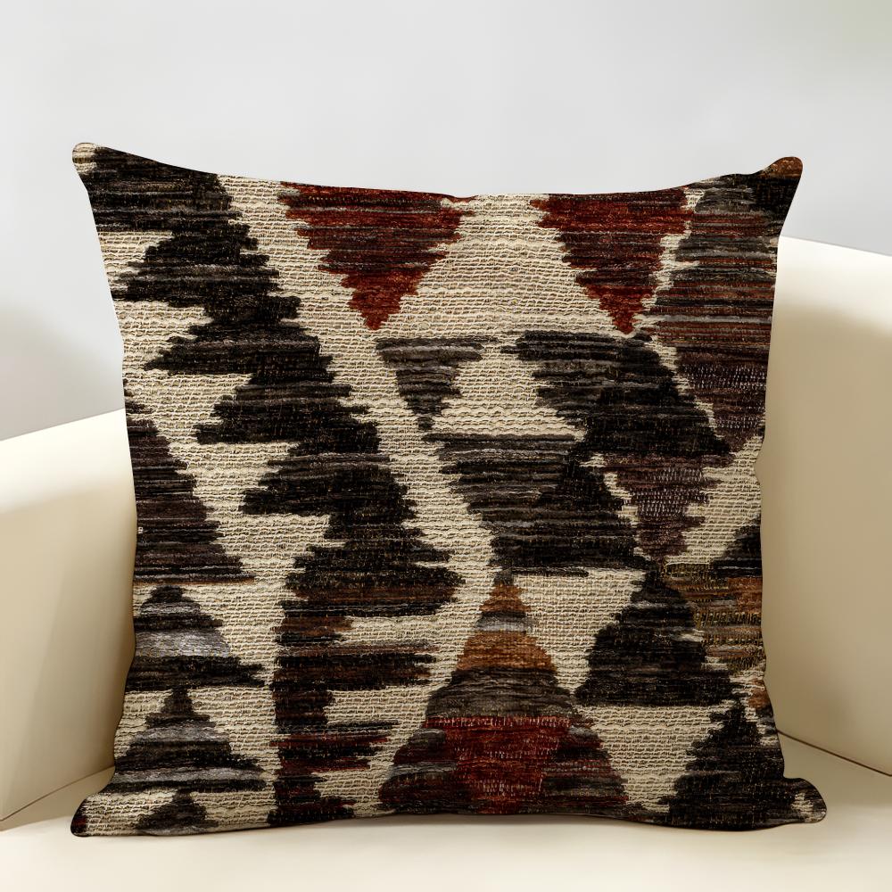 Moroccan Style Art Cushion Cover Natural Linen Organic Fabric Double-Sided Printing Breathable Perfect For Home Decor