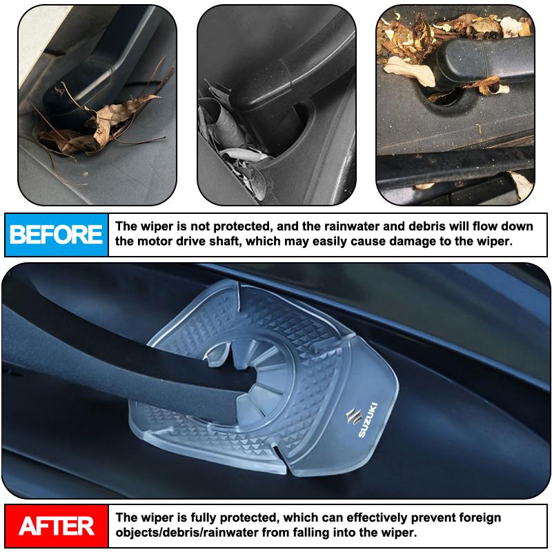 2Pcs Car Windshield Wiper Protective Cover Dust Wiper Cap for Suzuki GSR GSR750 GSR600 SV 650 Swift Jimny Grand Vitara Samurai Spacia Liana