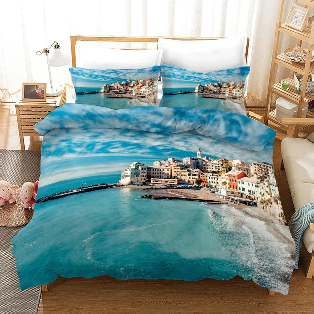 

Comforter Beach Summer Beach Decor Hawaiian Vacation Style Bedding Set Palm Tree Tropical Nature Sea Comforter (quilt)-EU Single(135*200cm)3pcs