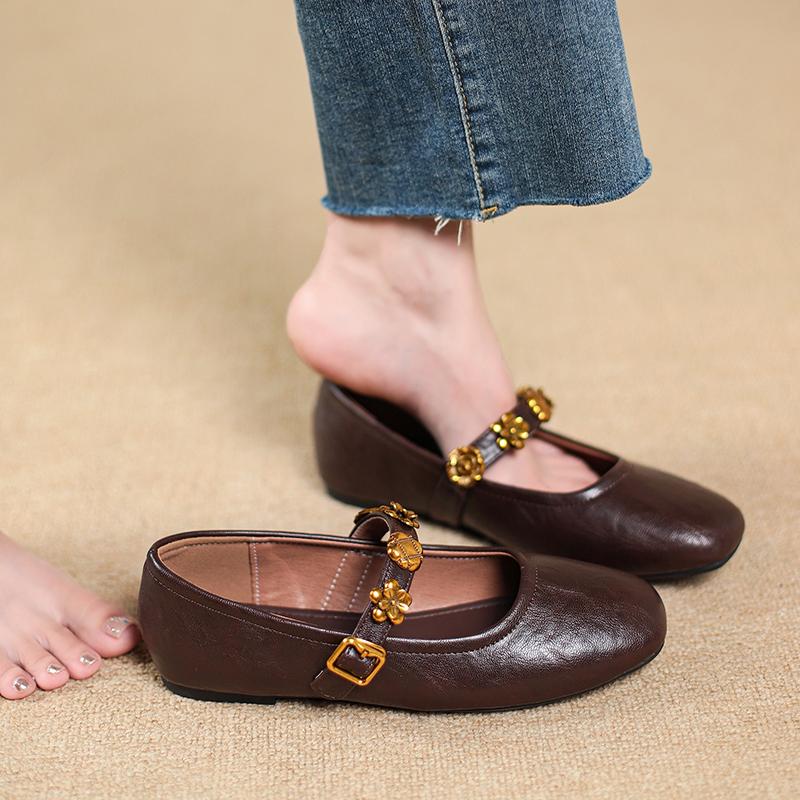 Mary Jane Single shoes Thick Heel Shoes Elegant Classic Retro Square Toe Comfortable Soft Shallow Cut Low Heel Women's Shoes