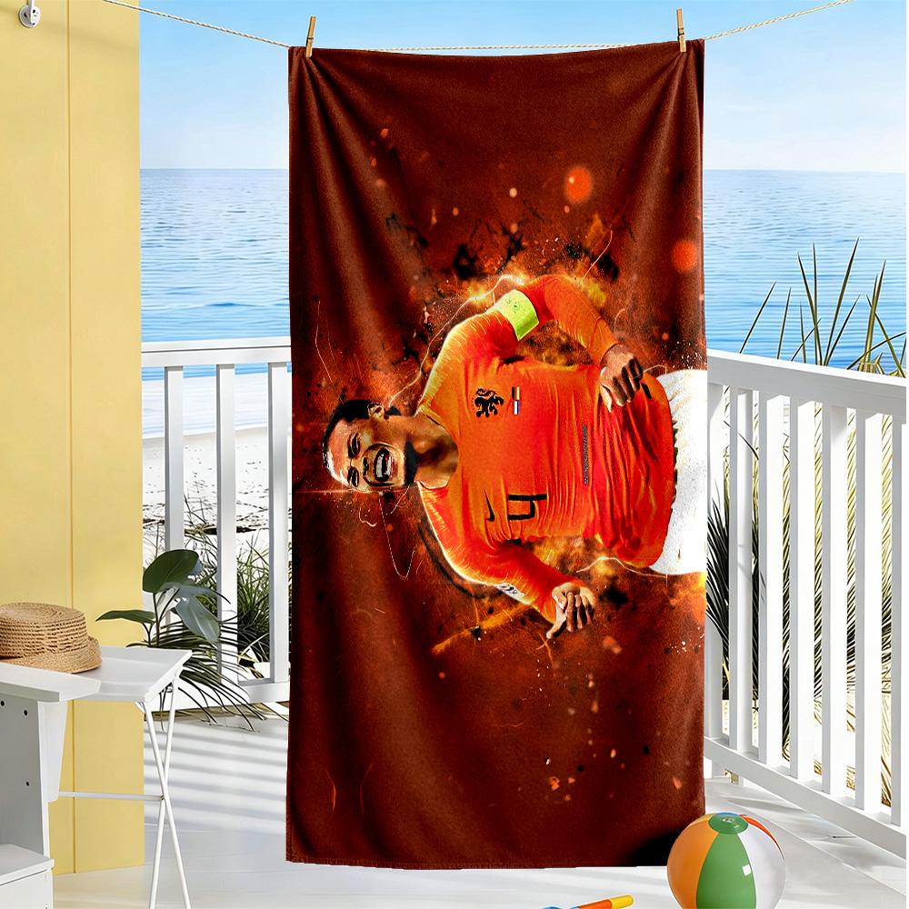 Football Player Celebration Beach Towel Super Soft Microfiber Quickdry Fabric Comfortable Lightweight