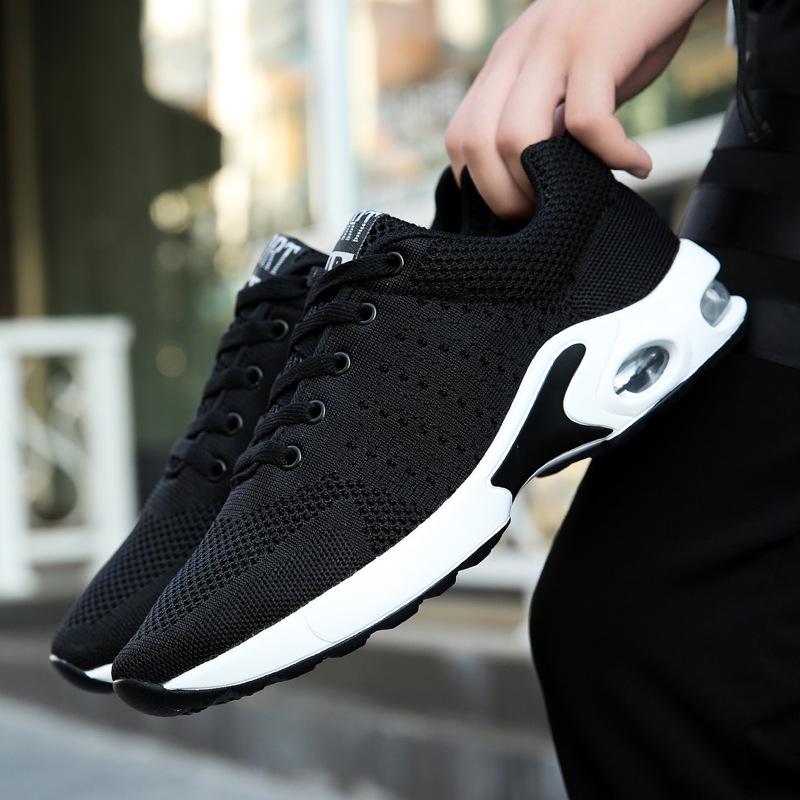 Neue Elastizität Luftkissen Herren Sportschuhe Atmungsaktive Freizeitschuhe Leichte Herren Plateau-Sneaker Höhenerhöhende Herrenschuhe