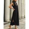 JPNTKY Women's Fashion Summer Spring Solid Color Print Sleeveless V-Neck Casual Dresses