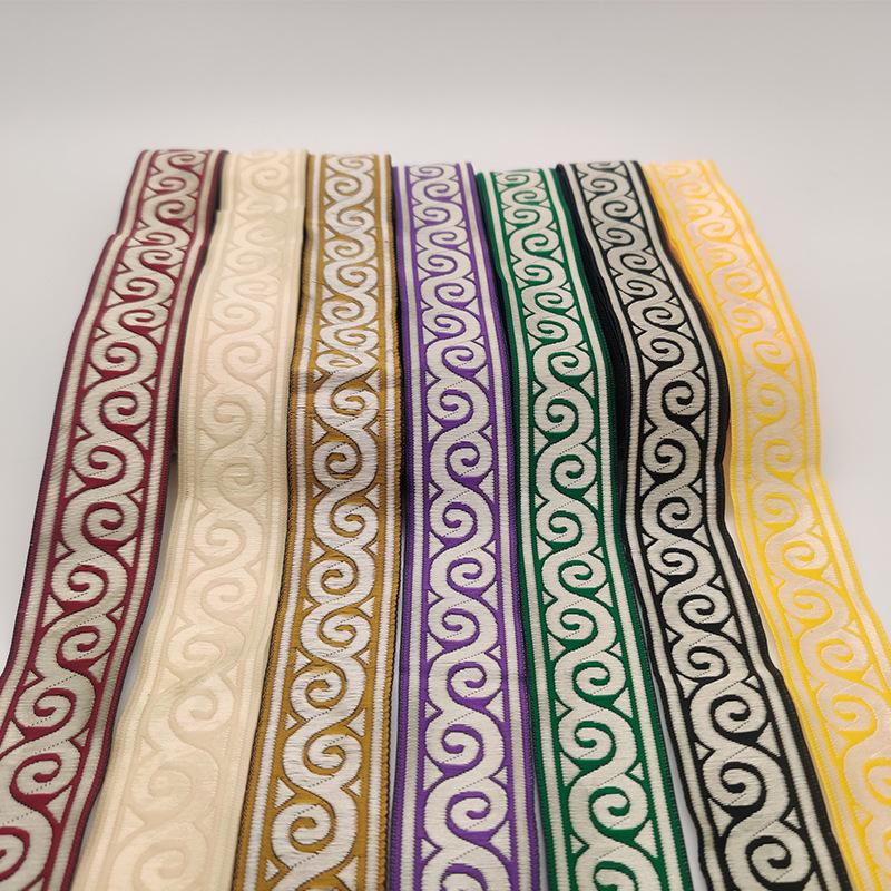 Ethnic Jacquard Lace Trims for Neckline, Cuffs, and Skirt Edging.
