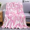 Gestreifte Rosa Schleife Cartoon Anime Druck Flanelldecke Weiche Warme Decke für Kinder Schlafzimmer Sofa Bett Weihnachten Büro Auto