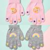 Kids' Knit Gloves, 2 Pairs and Light Gray Design for Boys and Girls Winter Wear