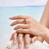 Sparkling Zircon Red Cherry Ring for Women, 14K Gold Plated Copper Adjustable Ring, Chic Luxury Jewelry for Girlfriend Gift