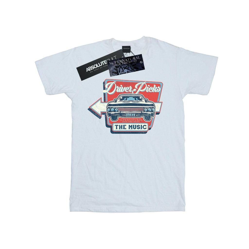 Supernatural Womens/Ladies Driver Picks The Music Cotton Boyfriend T-Shirt