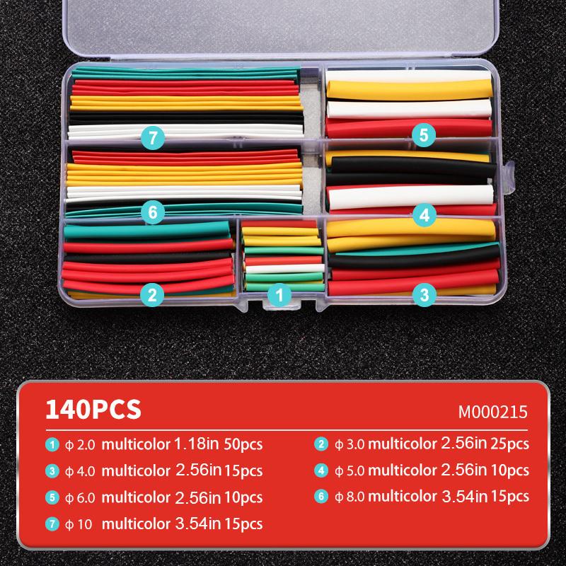 NEW 127pcs Heat Shrink Tube 140/164pcs Assorted Polyolefin Heat Shrink Tubing Tube Wire Cable Insulation Sleeves Wrap Wire Set
