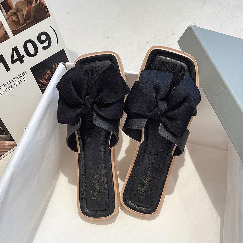Women's summer wear sweet bow beach slippers seaside casual non-slip soft-soled cool slippers