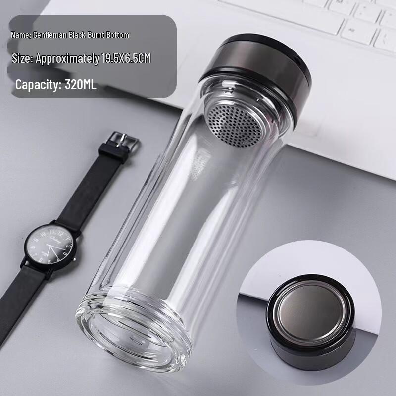 MINGHUI Business Style Double Wall Glass Water Bottle