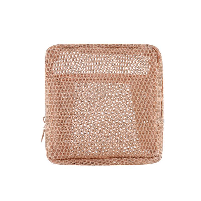 Dopamine Color Mesh Tofu Makeup Bag: Compact Lipstick & Sanitary Pad Storage