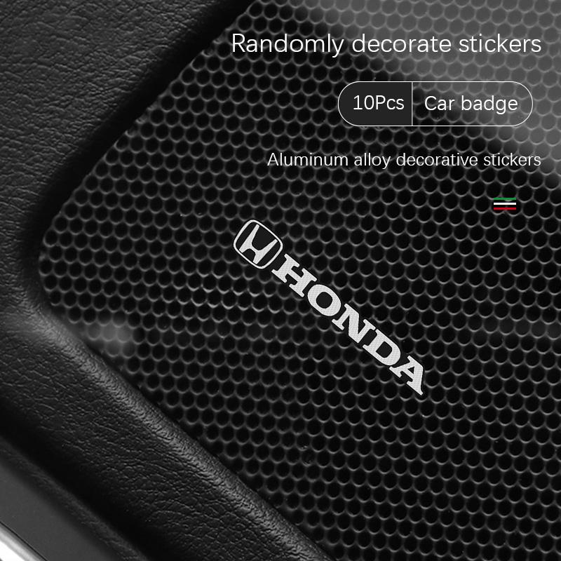WDM2 5/10Pcs Mini Aluminum Car Decorative Stickers For Honda civic accord fit jazz pilot CRV odyssey passport city shuttle HRV vezel
