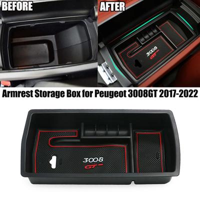 Per Peugeot 3008 GT 3008GT 2017 2018 2019 Scatola Portaoggetti Bracciolo Auto Portaoggetti Bracciolo Organizzatore Console Centrale Vassoio Portaoggetti Portaoggetti