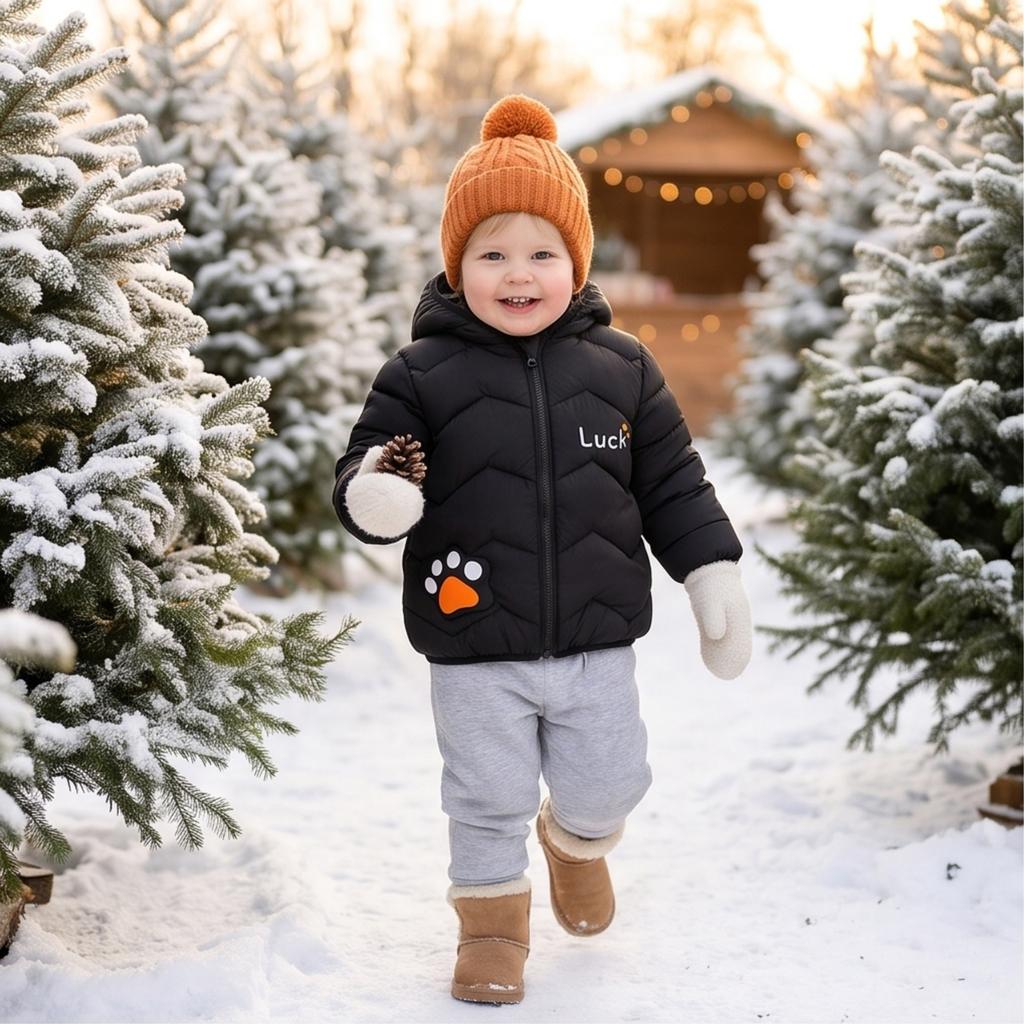 Kids Toddler Long Sleeve Hooded Down Jacket Trendy Comfortable Winter Coat for Boys and Girls