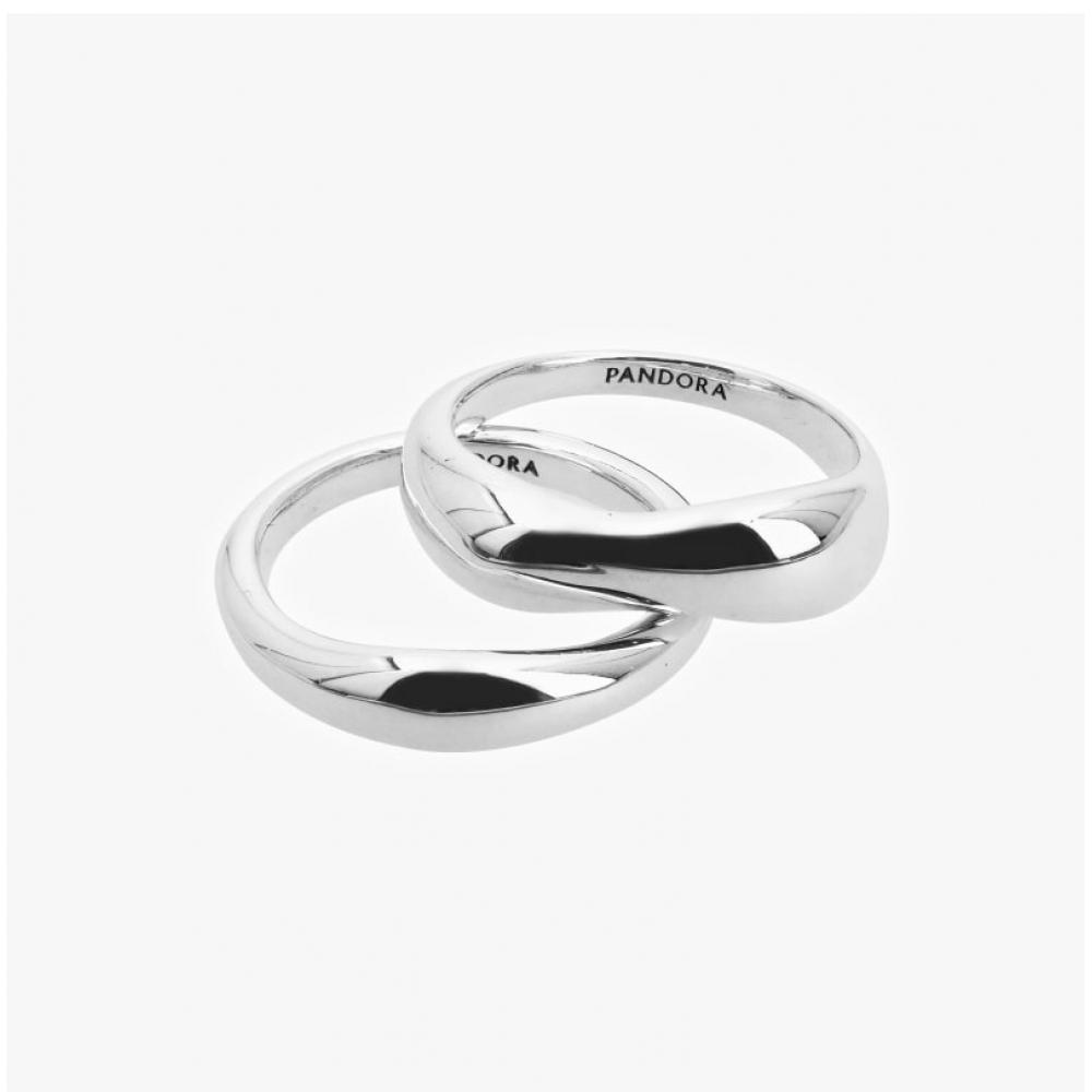 Pandora 193264c00 Essence Organically Shaded Stacking Silver Ring