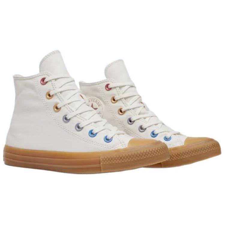 Converse Chuck Taylor All Star High Double Patch Women Sneakers White Vintage-White Gum-Light-Brown A15746C