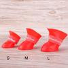 4Pcs Four Legs Waterproof Silicone Anti Slip Pet Shoes Wear-resistant Rain Shoes Soft Sole Jelly Color