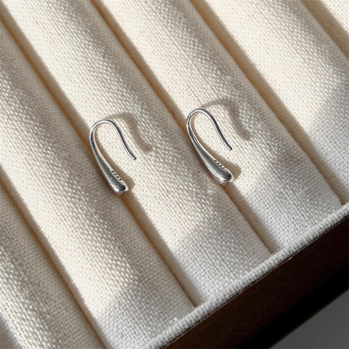 

Серьги-гвоздики в форме капли из стерлингового серебра 999 пробы, простой дизайн, универсальные, высококачественные, женские украшения для ушей 999 Silver