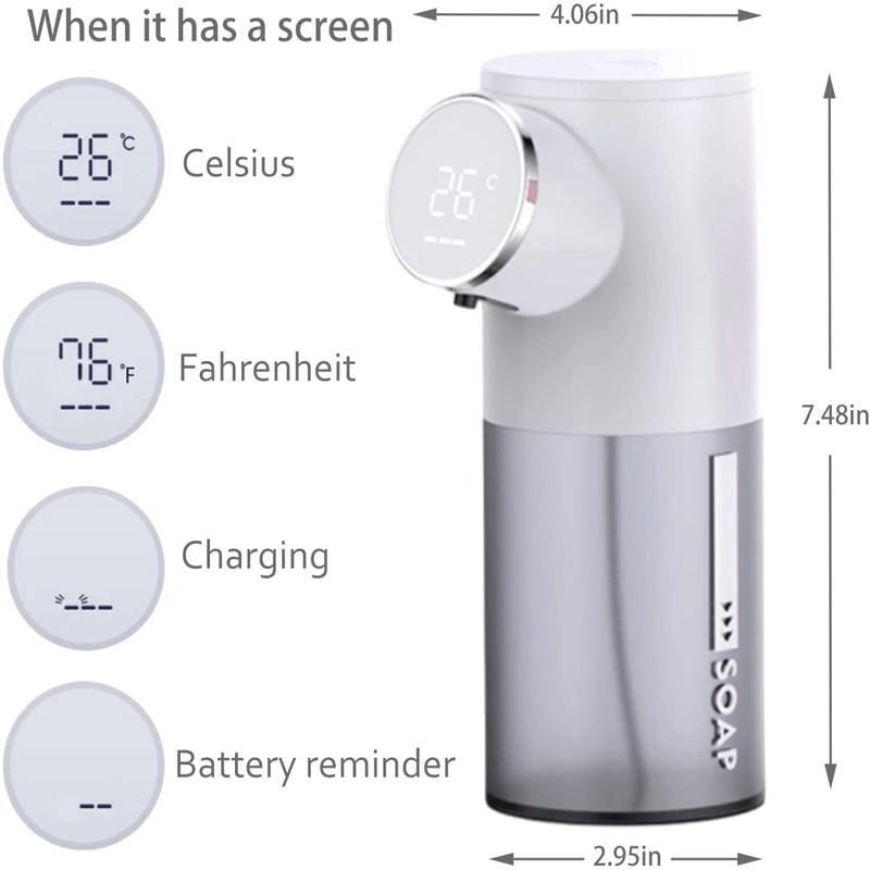 Dispenser Sapone Schiuma Detergente Automatico Ricaricabile USB 320ml Dispenser Sapone Liquido Display Digitale Igienizzante Mani Schiuma Machi