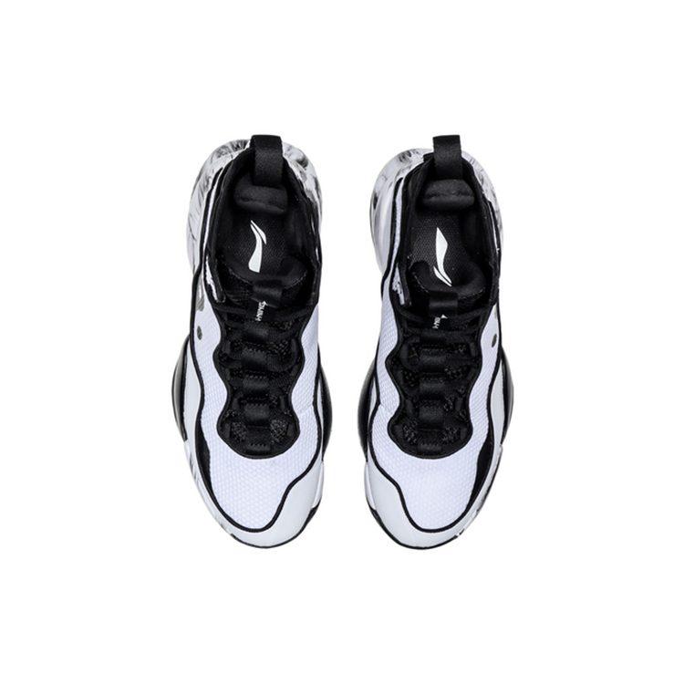 Li Ning Qiankun Cushioning Slip Resistant High Top Performance Basketball Shoes Men's Black White ABAQ051-1