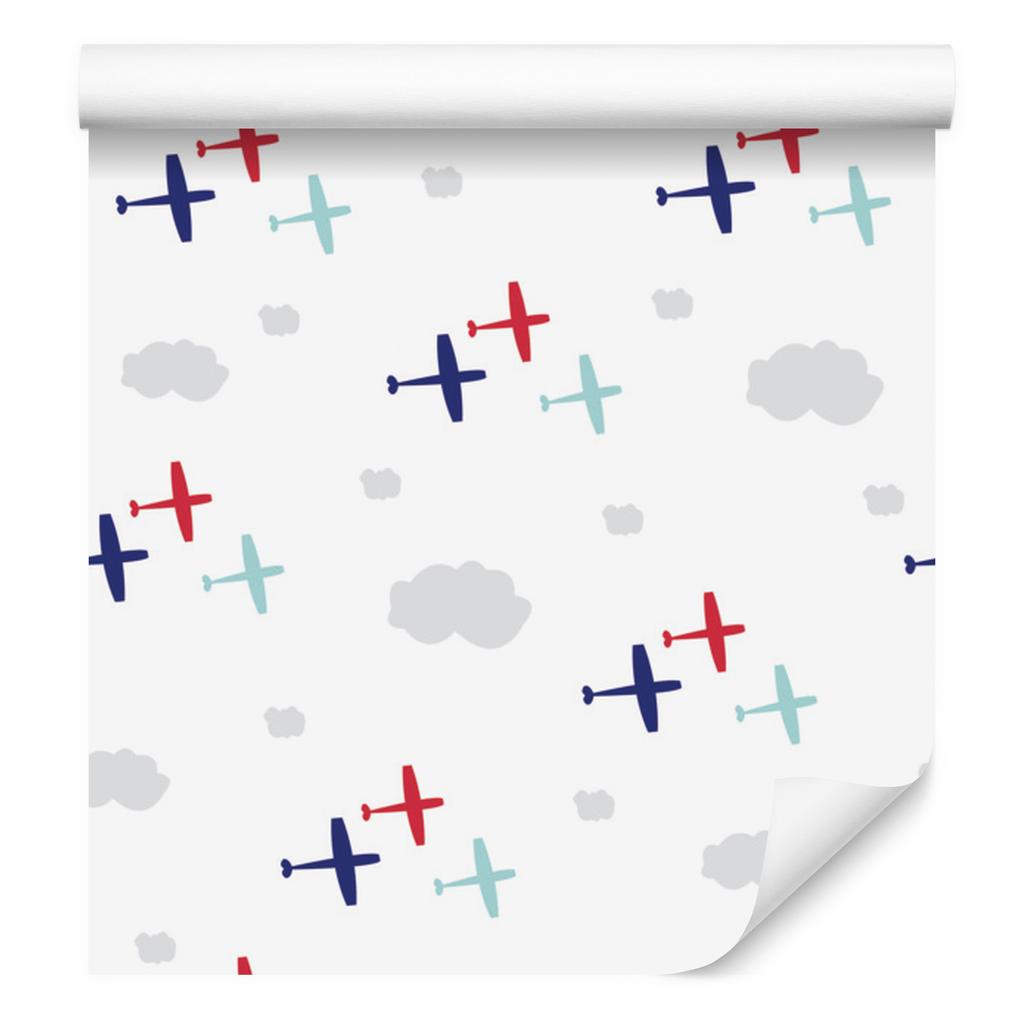 Colorful airplanes and clouds wallpaper for living room and bedroom 50x1000