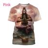 Indian Monkey God Hanuman 3D Printed T-Shirts Hindu Myth Figure Pattern Top Summer Round Neck Fashionable Casual Short Sleeved Men's T-shirts