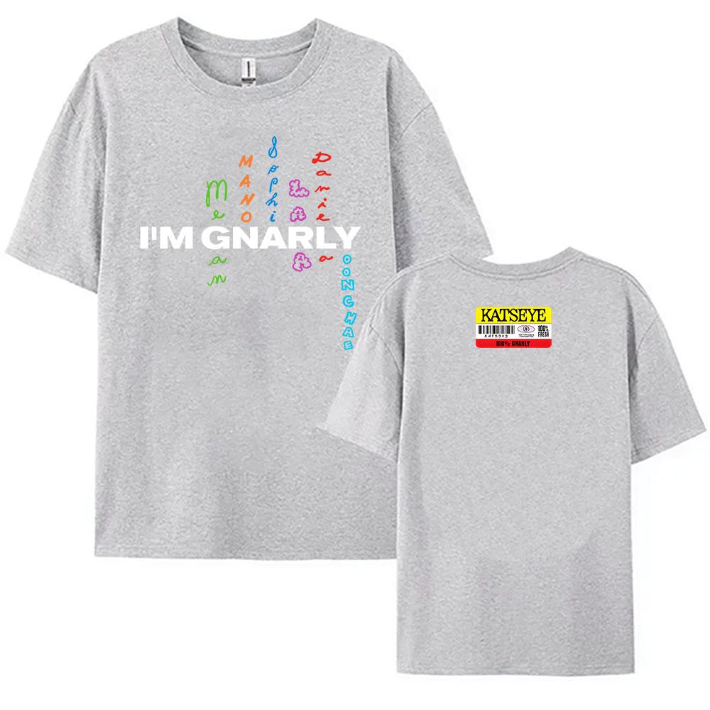 Katseye Im Gnarly Tshirt Korean Girls Band Printing Tshirt Camiseta Cotton Short Sleeve Female T Shirt Summer Casual Women Tee
