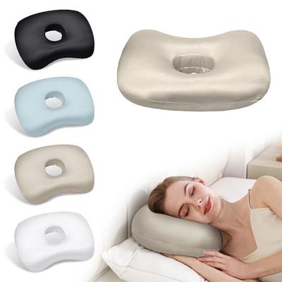 Cotton Filling Ear Piercing Pillow Breathable Ergonomic Curved Side Sleeping Pillow Comfortable Portable Earring Pillow