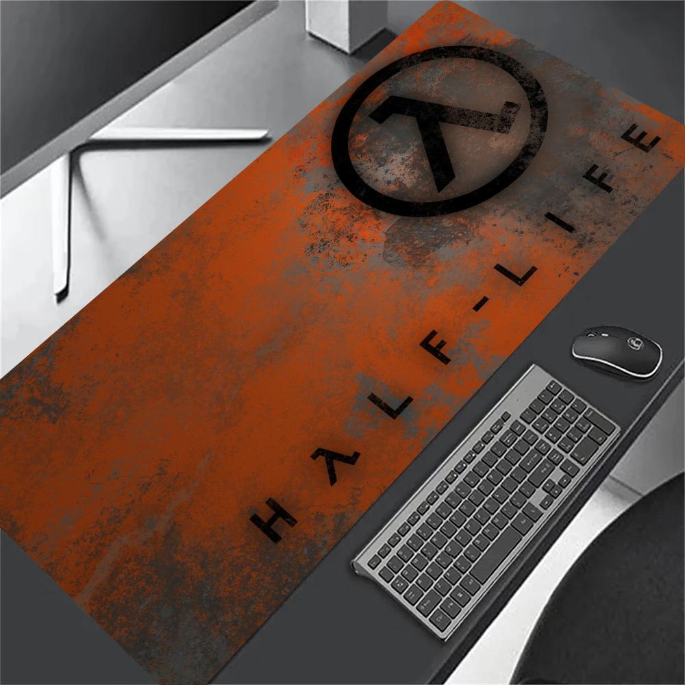 Большой игровой коврик для мыши Half Life Черный коврик для стола Нескользящий резиновый коврик для клавиатуры и мыши Прошитый край Компьютерный офисный настольный коврик