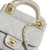 Chanel 21a Diamond Pattern Leather Chain Handle Cowhide Material Gold Hardware Small Waste Bag With Flap Shoulder Card Bag Women'S Style Gray