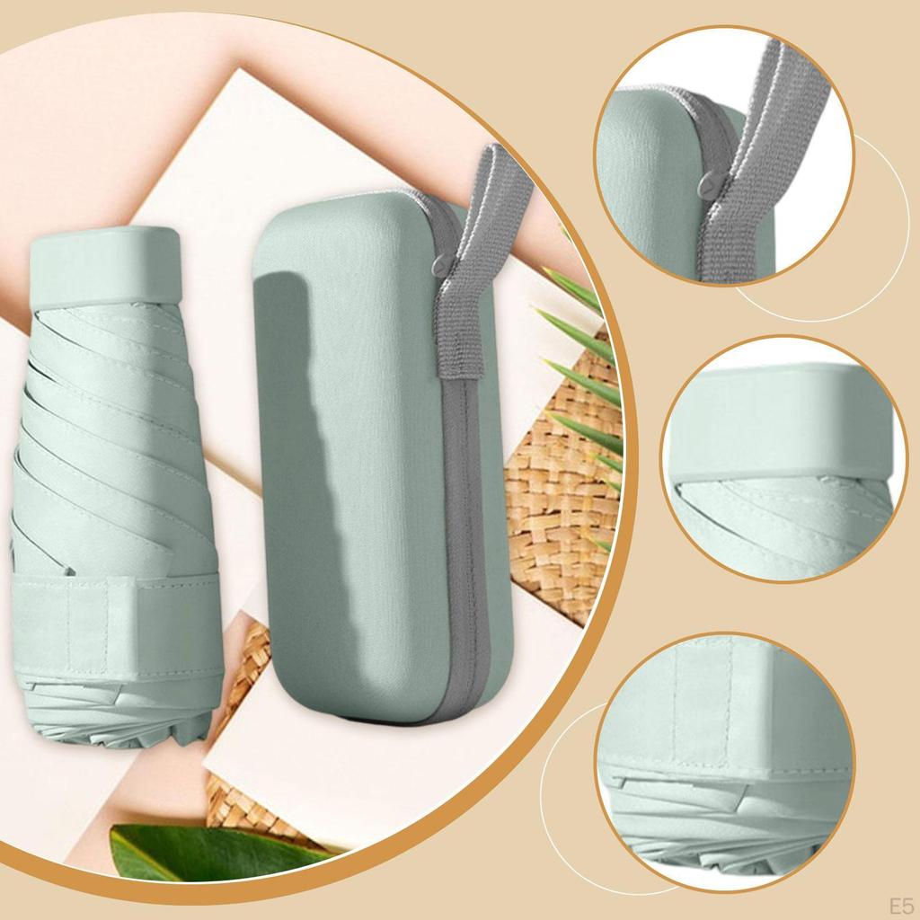 Mini Reiseschirm 6 Speichen Tragbarer Sonnenschirm für Rucksackreisen Outdoor-Aktivitäten