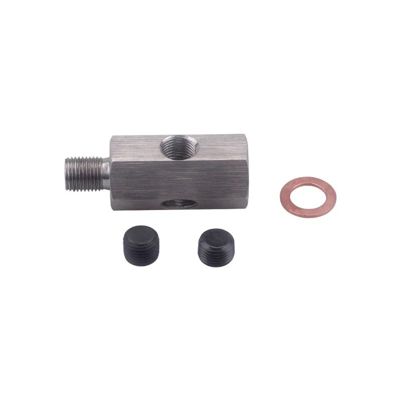 Stainless Steel 1/8'' NPT Oil Pressure Sensor Sendor Tee Adapter To 1/8 NPT Gauge T-Piece Car Accessories