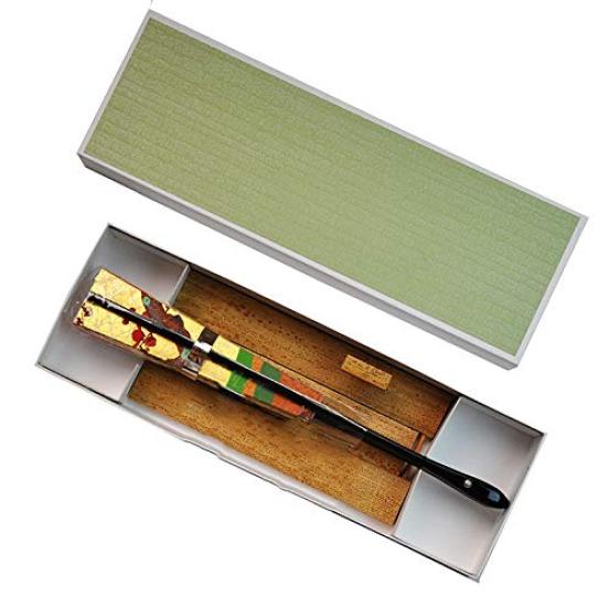 Kyoto Fan Double-sided decorative fan, cherry blossomautumn leaves design, with fan stand, in a box.