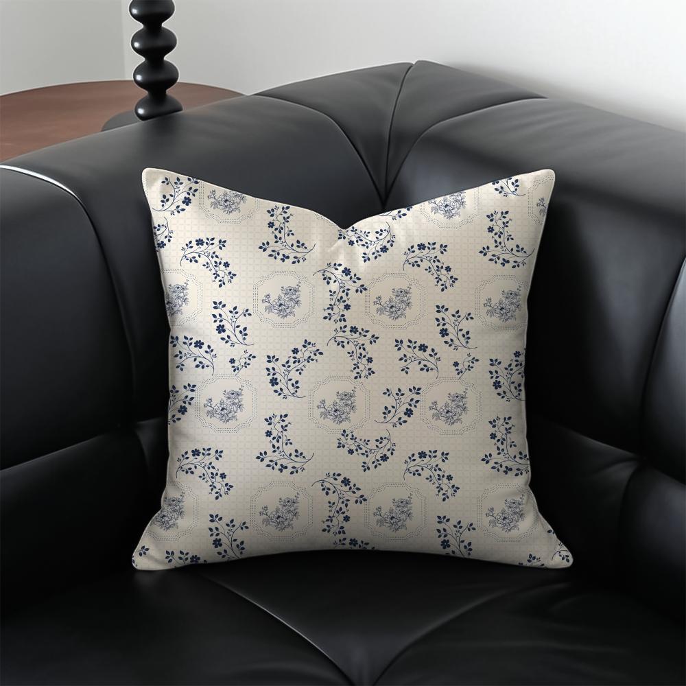 Chinese Style Elegant Patterns Cushion Cover Pillow Case Antidustmite Invisible Zipper Silky Plush Cushion