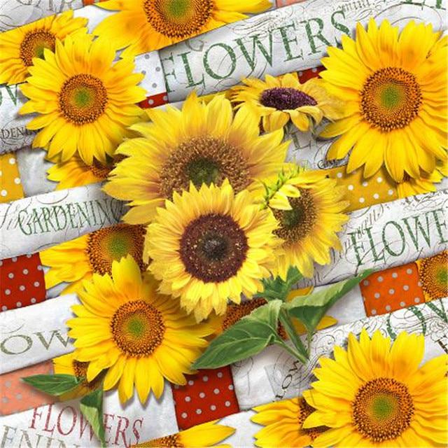 5D DIY Diamond Painting Full Round Sunflowers Embroidery Handmade Diamond Art