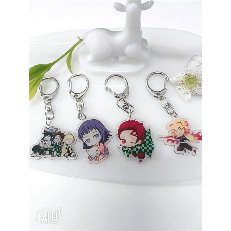 Anime Keychains Keychain Demon Slayer Kimetsu No Yaiba Acrylic Key Ring Cute Funny Cartoon for Friends