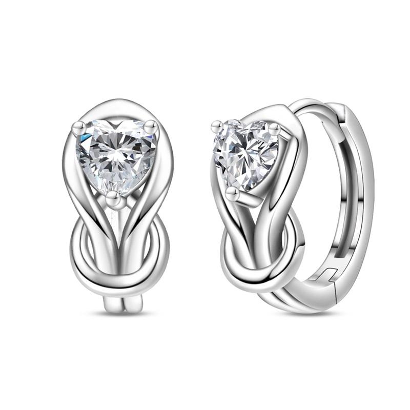 925 Silver Simple Sun Small Sugar Cube Star Moon Women Earring Brilliant Wedding Engagement Star Earrings Jewelry Gifts