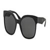 Temple Logo Acetate Irregular Sunglasses Women's Black