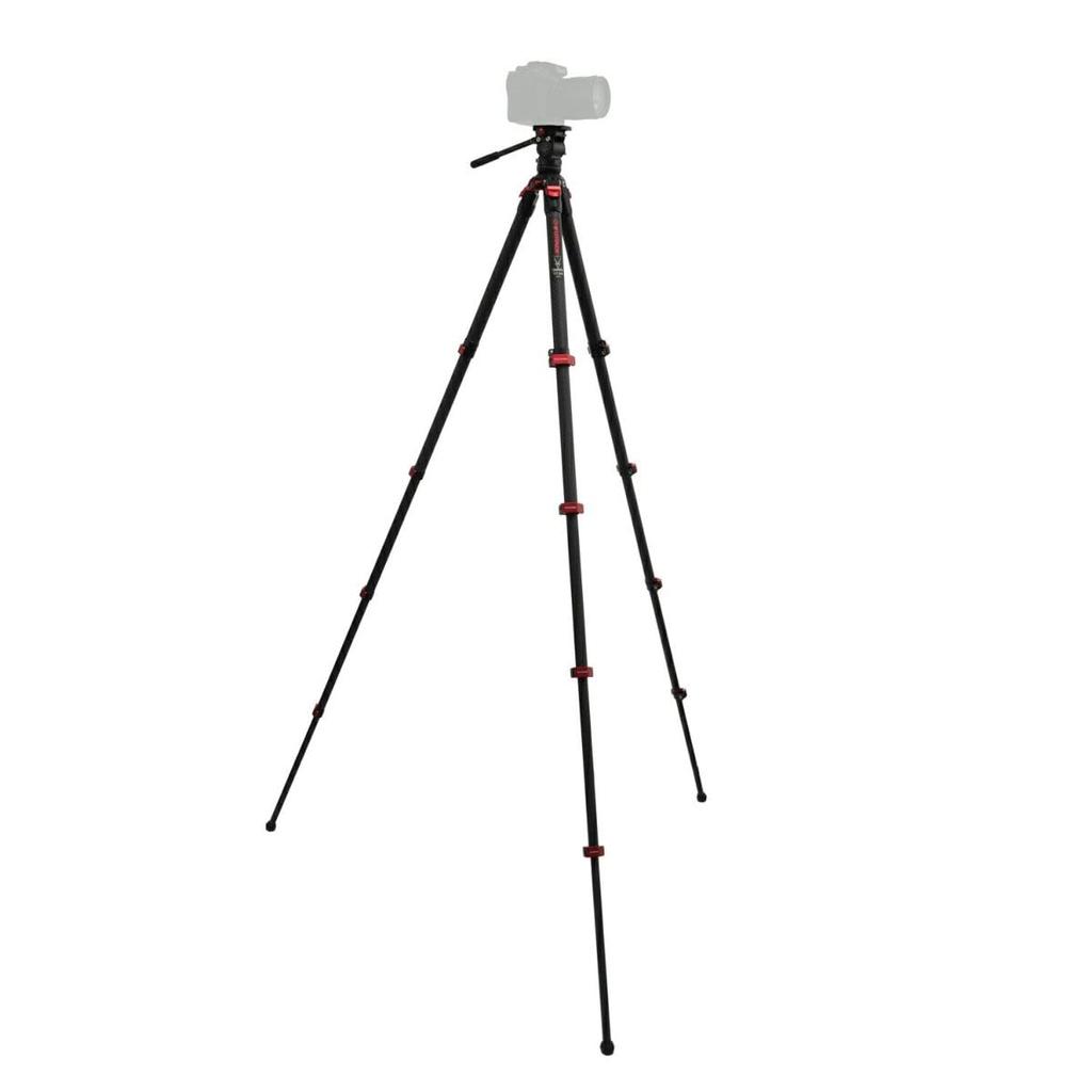 IFOOTAGE Trepied din carbon cu cursă medie, cap video mic, GAZELLE Compact Slim, carbon cu unghi redus, 828774 TC3B+KOMODOK3