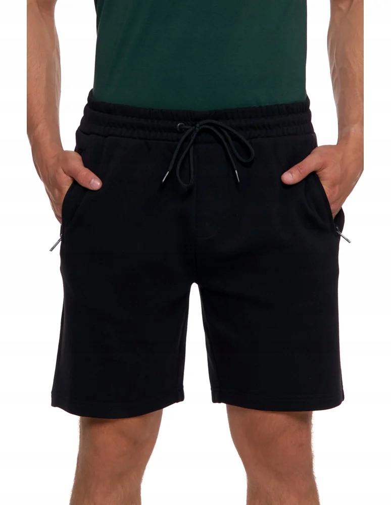 Men's Shorts with Zipper Pockets and Elastic Waist Summer MORAJ XL BLACK