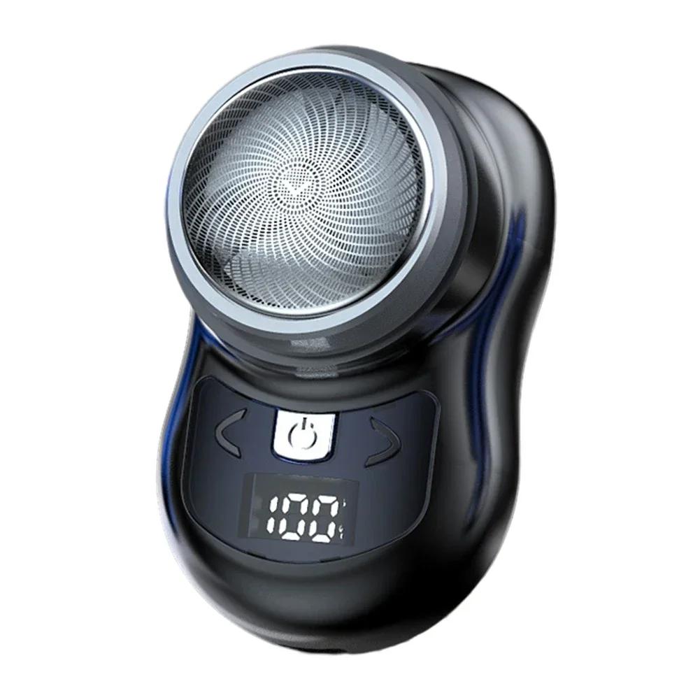 Mini aparat de ras electric portabil, reîncărcabil, cu afișare digitală a puterii, aparat de ras pentru bărbați, rezistent la apă, fără fir, aparat de ras pentru barba pentru corpul feței