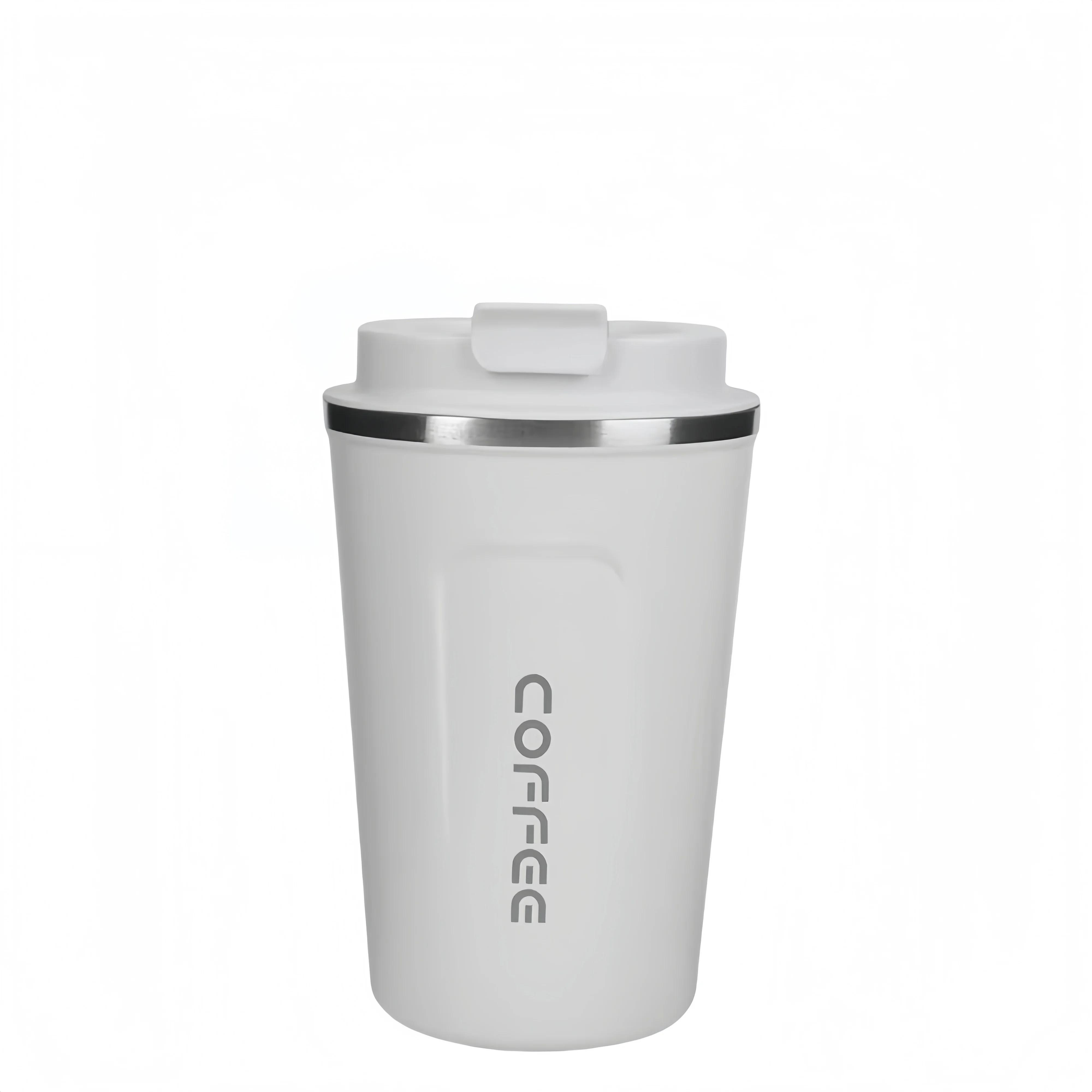

380/510ML Double-layer Insulation Cold And Hot Thermo Cafe Thermos Mug Leakproof Travel Thermo Cup for Tea Water Coffee Cup 510ml білий