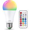 Varicart LED Color Ampoules E27 10w, 12 RGB Colors Color Changing LED Bulb with Remote Control, Warm White 3000k Timin
