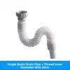Kitchen Sink Drain Pipe PP Wash Basin Sewer Drainer Flexible Hose 45mm Internal Thread Telescopic Tube Bathroom Accessories