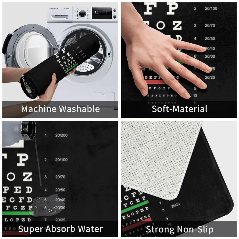 Snellen Eye Chart Front Floor Door Entrance Mat Outdoor Optometrist Optician Kitchen Bathroom Doormat Garage Carpet Rug