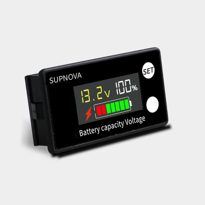 Digital Voltmeter Gauge with Color Screen for DC 8-100V LCD Display Lithium Lead-acid Battery Status Indicator for E-bik